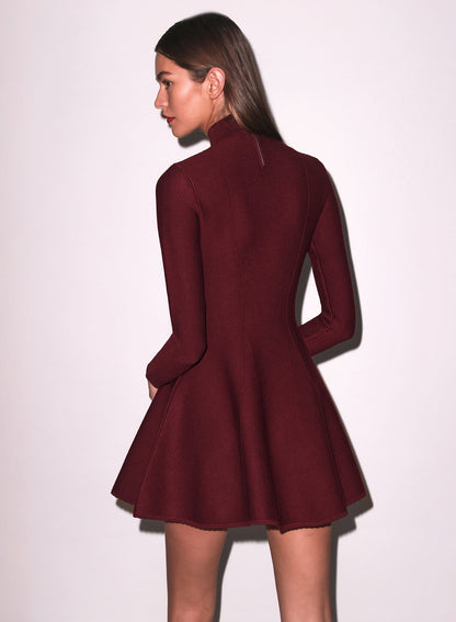 Long Sleeve Flared Corset Dress